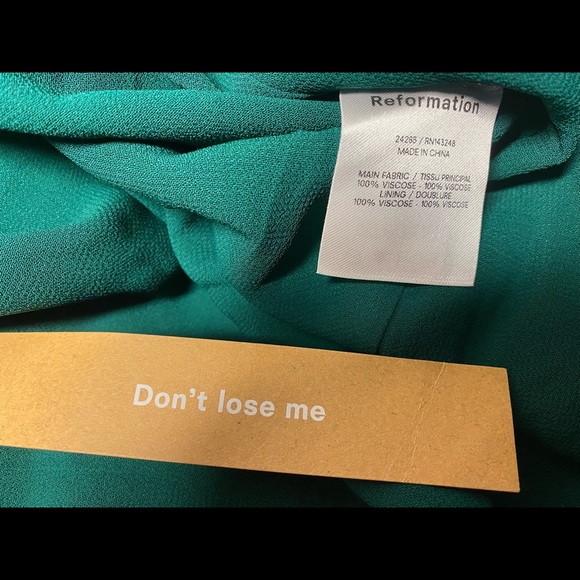 NWT Reformation Juliette Dress in Emerald (SIZE 8) - Picture 7 of 11